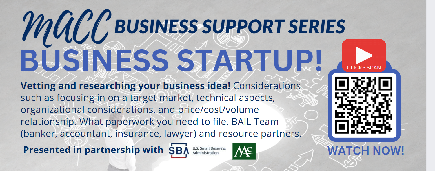 Business startup with SBA Business Support Series